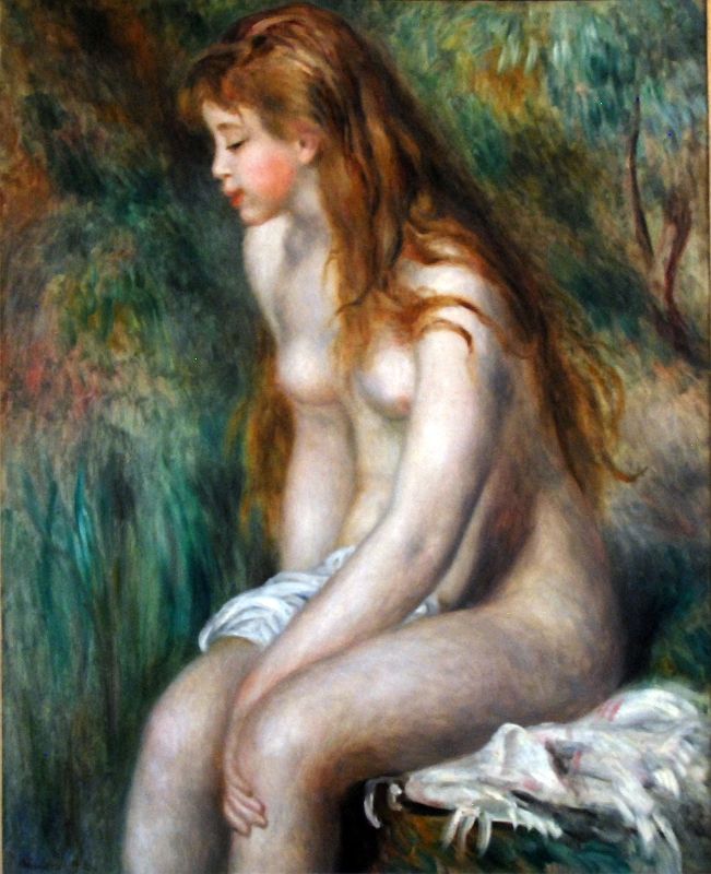 02A Young Girl Bathing - Auguste Renoir 1892 - Robert Lehman Collection New York Metropolitan Museum Of Art
